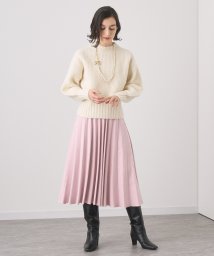 ANAYI(アナイ)/エコスエードフレアプリーツスカート/ピンク
