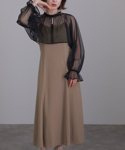 2WAYフロッキードットボレロ＆キャミワンピース 