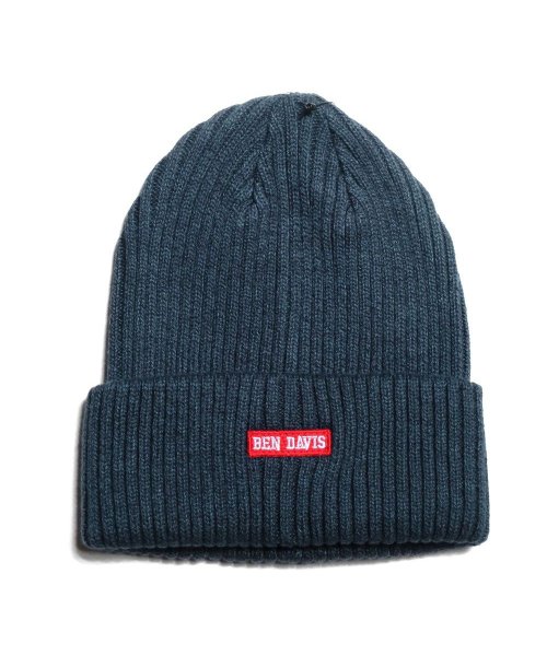 BACKYARD FAMILY(バックヤードファミリー)/BEN DAVIS ベンデイビス BOX LOGO KNIT CAP BDW－9526WP/ネイビー