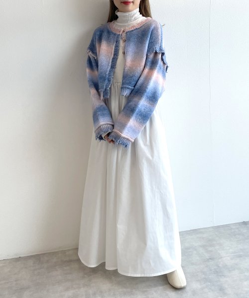 異素材ハイネックロングワンピース ダブルクローゼット W Closet Magaseek