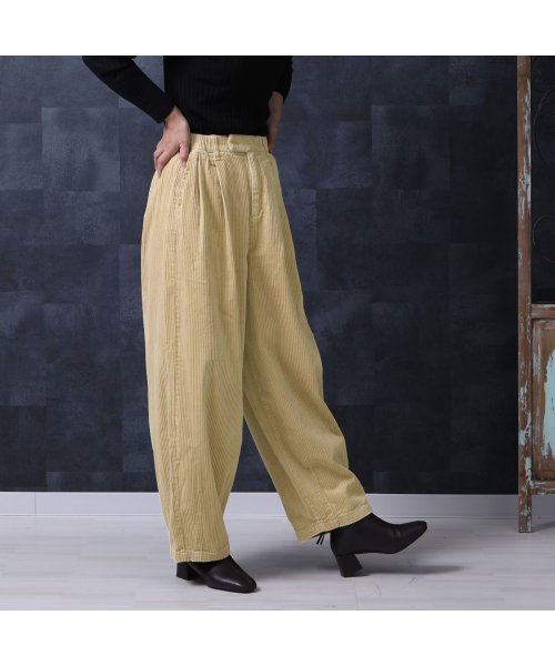 セール ウォッシュ加工コーデュロイ素材 大人のやみつきビックシルエットパンツ ノッド Nod Magaseek