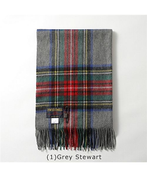 【TWEED MILL(ツイードミル)】Lambswool Knee Rug 70×190 ウール 大判ストール マフラー チェック柄 ピン付き レディース