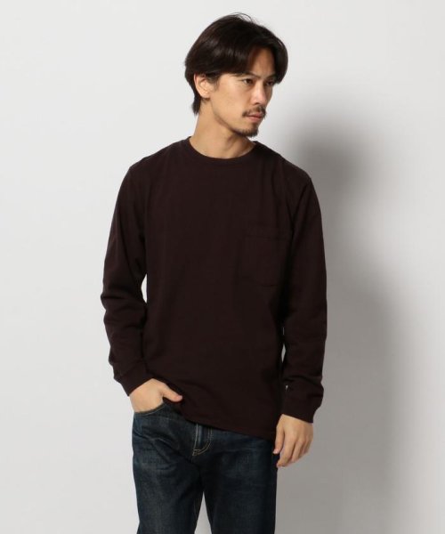 BEAVER(ビーバー)/Goodwear/グッドウェア　L/S CREW NECK POCKET TEE/ブラウン