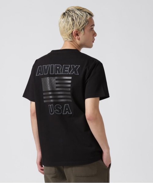 AVIREX(AVIREX)/《WEB&DEPOT限定》S/S CREW NECK T STAR SPANGLED BANNER/クルーネック Tシャツ 星条旗/ブラック
