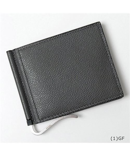 ヴァレクストラ】二つ折りマネークリップ 黒に近いグレー 強かっ