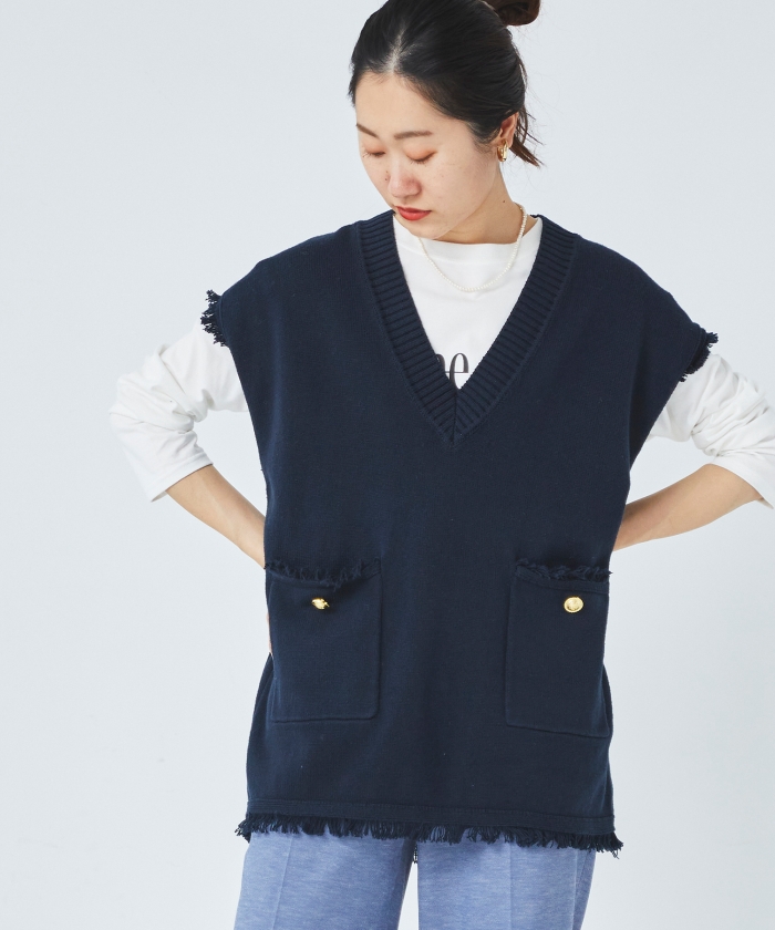 BLANCベスト　ネイビー