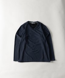 Nylaus(ナイラス)/裏ベロア Vネック ロングTシャツ/ネイビー