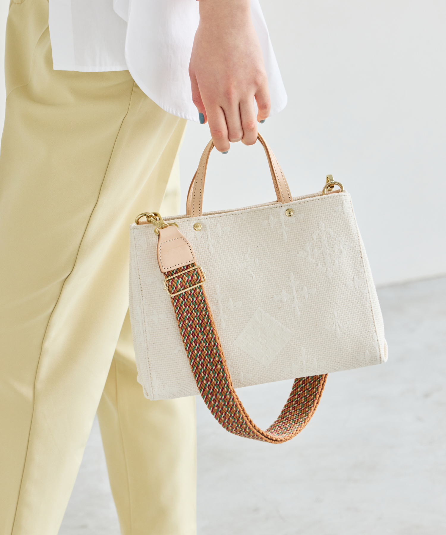 深緑(ふかみどり) ラシット♥️美品♥️刺し子ジャガード♥️トート