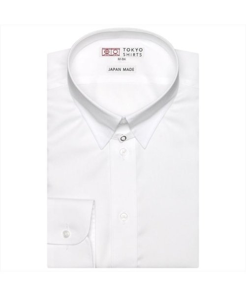 TOKYO SHIRTS(TOKYO SHIRTS)/【国産しゃれシャツ】 タブカラー 長袖 形態安定 ワイシャツ 綿100%/シロ