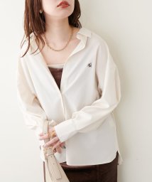 NICE CLAUP OUTLET(ナイスクラップ　アウトレット)/【natural couture】ワンポイント刺繍ビッグゆるブラウス/オフ