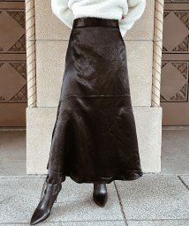 esutoreja(エストレジャ)/Satin elegant long skirt/ブラック