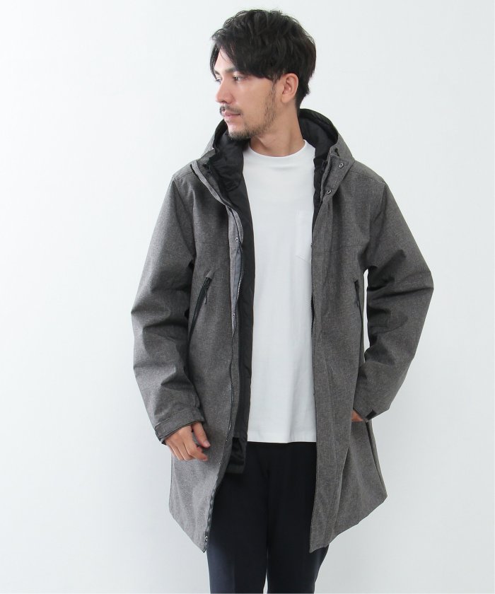◆ ikka イッカ ステンカラーコート 中綿ライナー ロング コート XL