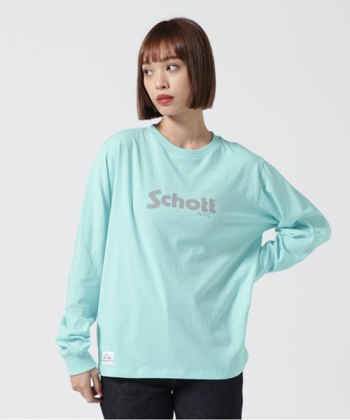 Schott(ショット)/BASIC LOGO LS T－SHIRT/ベーシックロゴ ロングTシャツ/ライトブルー3