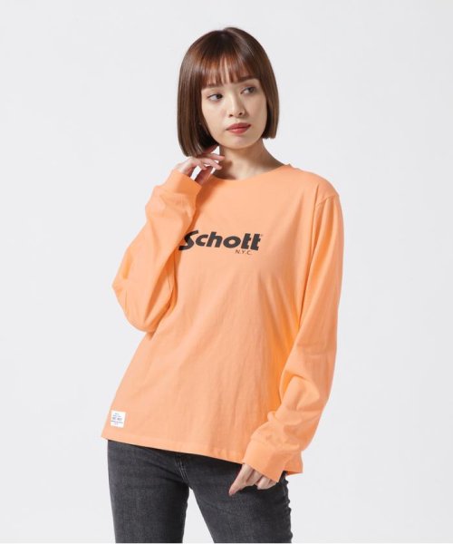 Schott(ショット)/BASIC LOGO LS T－SHIRT/ベーシックロゴ ロングTシャツ/オレンジ
