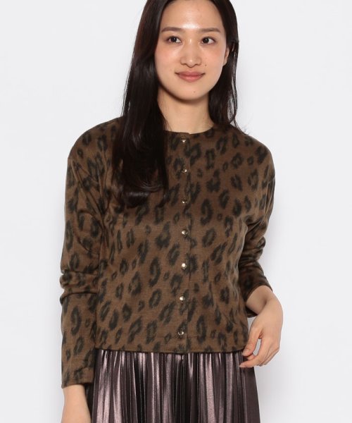 MICA&DEAL(マイカアンドディール)/leopard jq cardigan/BROWN