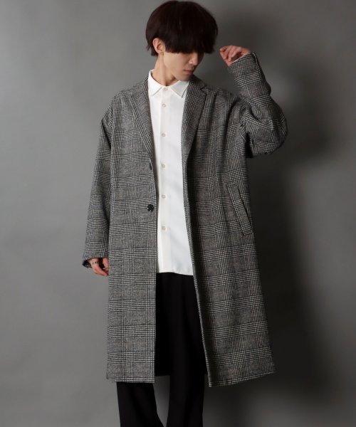 SITRY(SITRY)/【SITRY】over size wool chester coat/オーバーサイズ ウール チェスターコート/シングル チェスター ロングコート/柄A