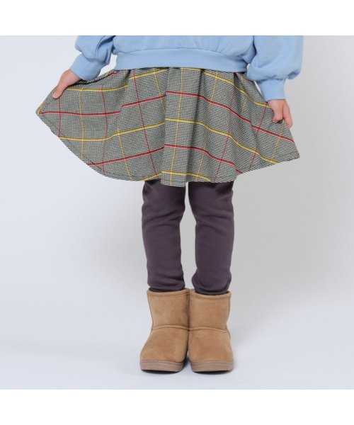 セール】【子供服】 moujonjon (ムージョンジョン) チェック柄スカート爆温裏起毛スカッツ 90cm~140cm M67032(505065445) ムージョンジョン(moujonjon) MAGASEEK
