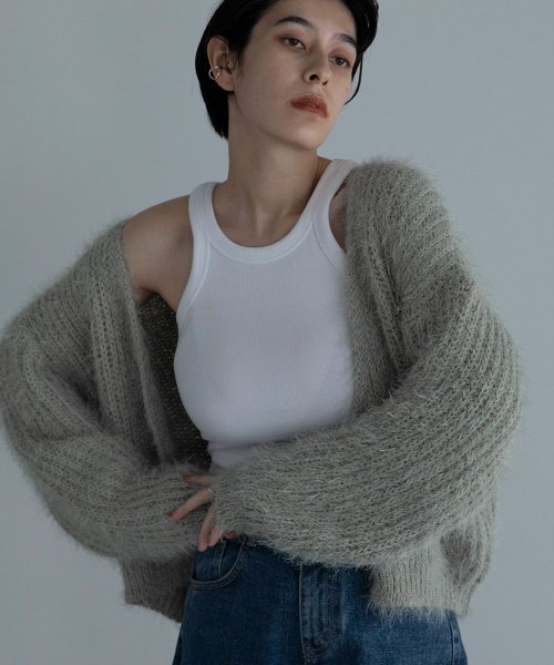 marjour(マージュール)/SHAGGY KNIT CARDIGAN/ミント