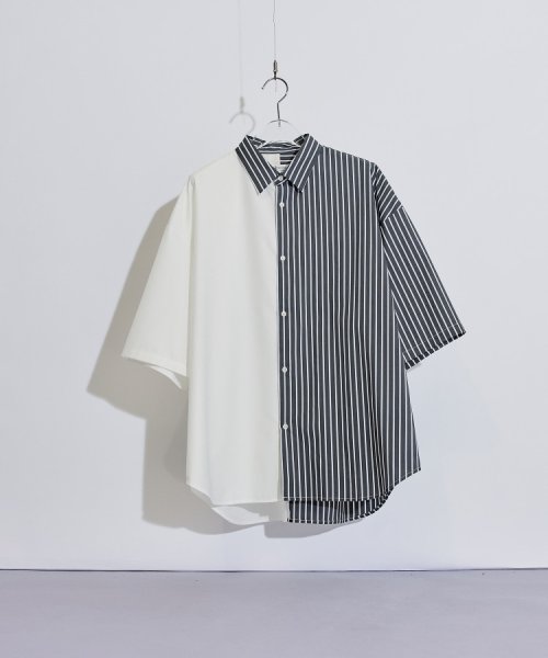 tk.TAKEO KIKUCHI(ティーケー　タケオキクチ)/TRレギュラーカラー半袖シャツ/ブラック（319）