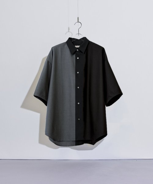 tk.TAKEO KIKUCHI(ティーケー　タケオキクチ)/TRレギュラーカラー半袖シャツ/ブラック（519）