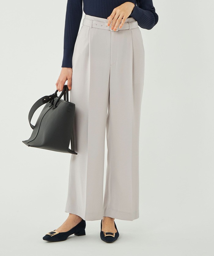 セール】［ size SHORT あり ］スフレット ベルト ワイド パンツ