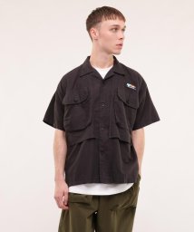 MANASTASH(マナスタッシュ)/MANASTASH/マナスタッシュ/HEMP POP VENT SHIRT/ブラック