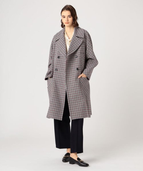 MARTIN GRANT Aライン ラグランチェックコート GRANT
