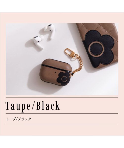 MARY QUANT(マリークヮント)/MARY QUANT マリークヮント エアーポッズプロ AirPods Proケース カバー レディース PU LEATHER HYBRID CASE ブラック/グレージュ系1