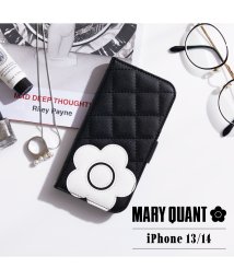 MARY QUANT(マリークヮント)/MARY QUANT マリークヮント iPhone 14 13 ケース スマホケース 携帯 レディース PU QUILT LEATHER BOOK TYPE C/ブラック