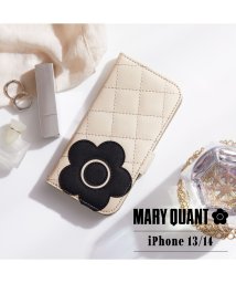 MARY QUANT(マリークヮント)/MARY QUANT マリークヮント iPhone 14 13 ケース スマホケース 携帯 レディース PU QUILT LEATHER BOOK TYPE C/アイボリー