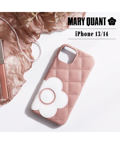 MARY QUANT(マリークヮント)/MARY QUANT マリークヮント iPhone 14 13 ケース スマホケース 携帯 レディース PU QUILT LEATHER BACK CASE ブ/ピンク