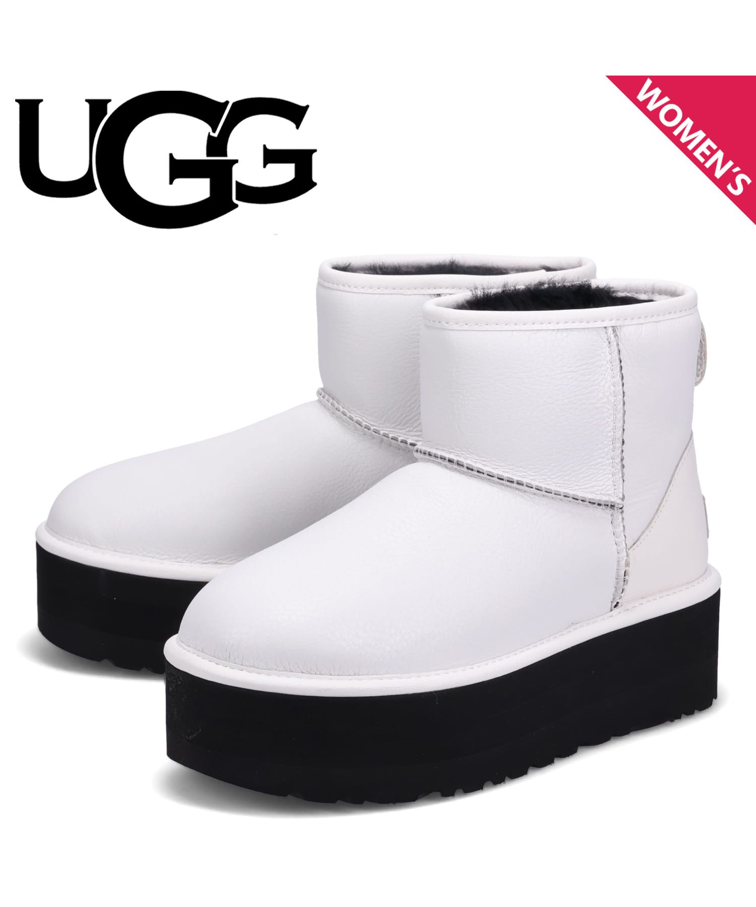 UGG アグ ムートンブーツ クラシック ミニ プラットフォーム レディース 厚底 CLASSIC MINI PLATFORM ホワイト 白  1130611