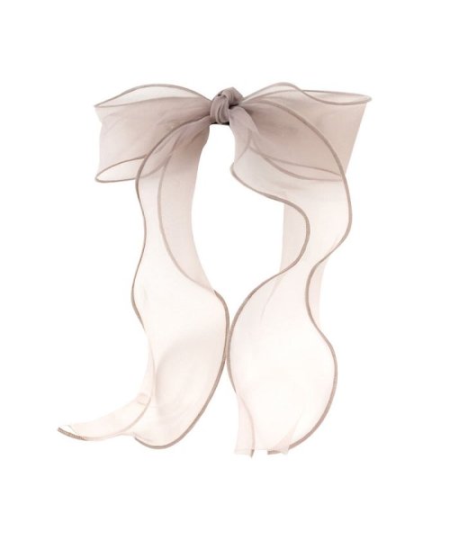 大人可愛いオーガンジーの軽やかリボンバレッタ クリームドット Cream Dot Magaseek