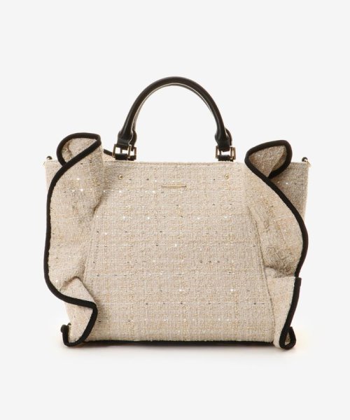 ツイードフリルトート(大) 