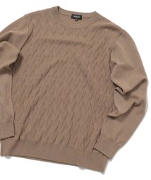 Men's Bigi(メンズビギ)/12G ジャガードクルーネックニット/ベージュ