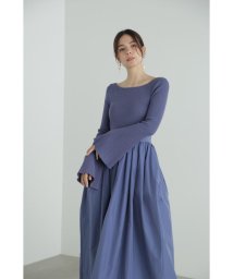 JILL STUART(ジル スチュアート)/タフタドッキングニットドレス/IRIS