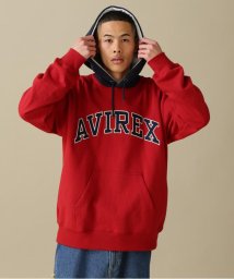 AVIREX(AVIREX)/ARCH LOGO COLOR HOOD L/S PARKA/アーチ ロゴ カラー フード パーカー/レッド