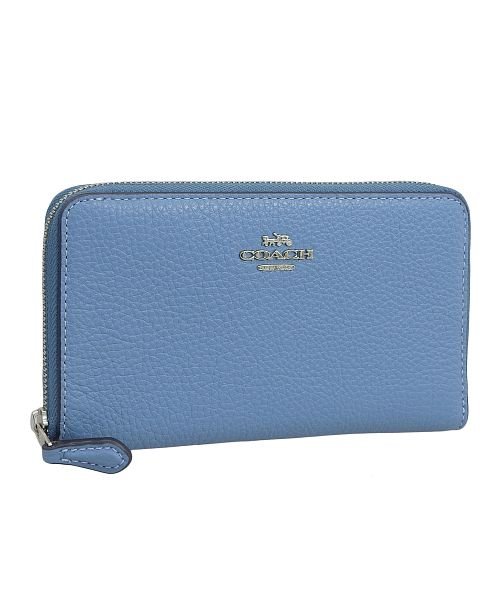 COACH(コーチ)/Coach コーチ MEDIUM AROUND WALLET 長財布/ブルー