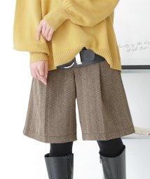 osharewalker(オシャレウォーカー)/『ヘリンボーンハーフパンツ』/ブラウン