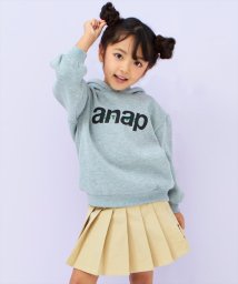 ANAP KIDS(アナップキッズ)/裏起毛anapロゴフーディートップス/グレー