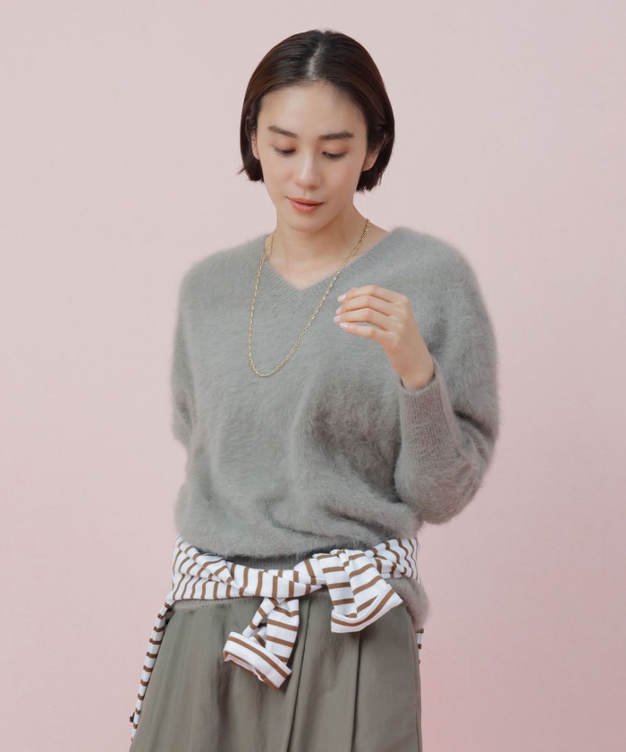 フォックスカシミヤ Vネックニット(505077986) | 自由区(JIYU-KU
