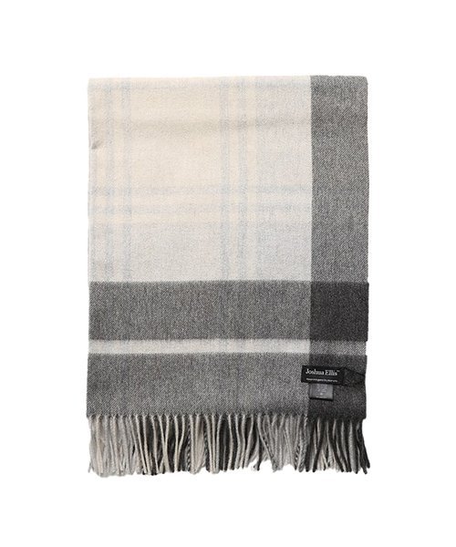 Joshua Ellis(ジョシュアエリス)/【Joshua Ellis(ジョシュアエリス)】Ripple Cashmere Scarf カシミヤ 大判 ストール チェック 柄 ショール マフラー CPG /ホワイト系