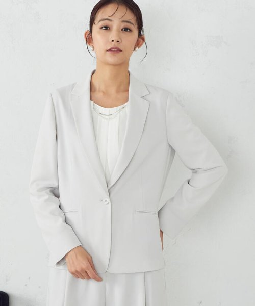 【セットアップ対応】ウォッシャブル ポリエステルツイル　テーラードジャケット 【セットアップ対応】ウォッシャブル ポリエステルツイル　テーラードジャケット L1415452621(10919円)