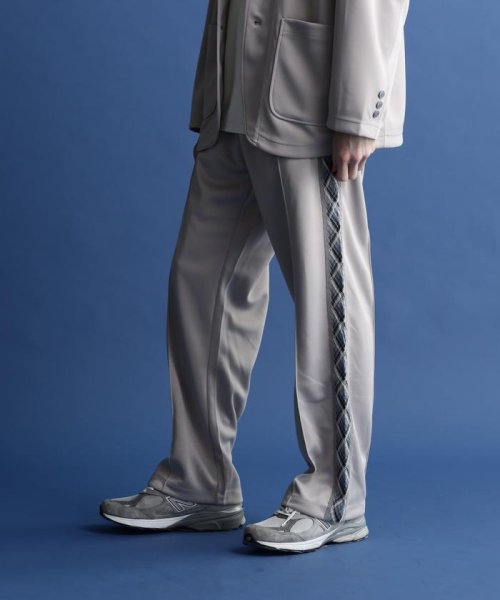 Schott(ショット)/TAPING JERSEY TRACK PANTS/テーピングジャージ トラックパンツ/シルバー