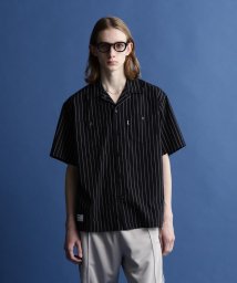 Schott(ショット)/STRIPE S/S WORK SHIRT/ストライプワークシャツ/ブラック