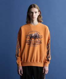 Schott(ショット)/PIGMENT O/D CREW SWEAT "BULL FIRE"/ピグメント クルースウェット 'ブルファイア'/オレンジ