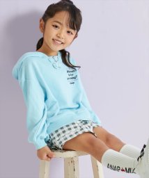 ANAP KIDS(アナップキッズ)/ハートバックル裏毛フーディートップス/サックス