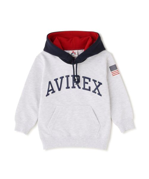 AVIREX(AVIREX)/《KIDS》ARCH LOGO COLOR HOOD PARKA / アーチロゴ カラー フード/ライトグレー3