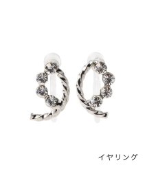 cream dot/繊細な煌めきを放つ、ひねりライン×ビジューのピアス/イヤリング/505082710