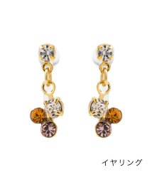 cream dot(クリームドット)/カラービジューのちょい揺れピアス/イヤリング/ゴールド